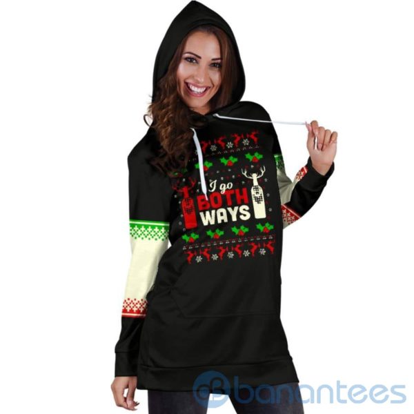 I Go Both Ways Xmas Christmas Hoodie Dress For Women Product Photo