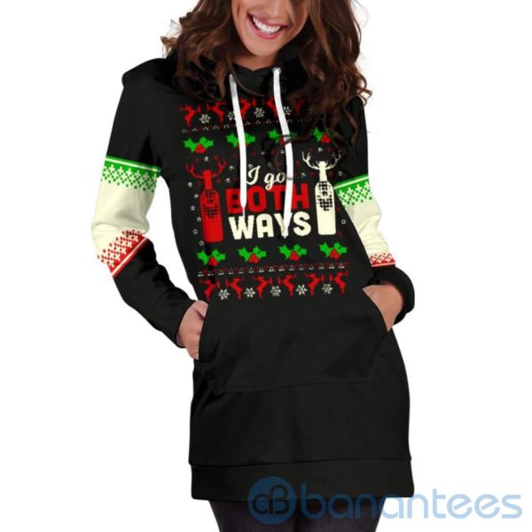 I Go Both Ways Xmas Christmas Hoodie Dress For Women Product Photo