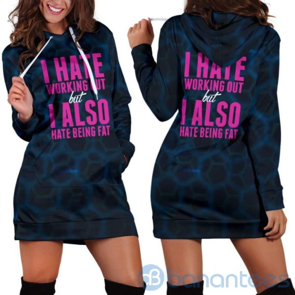 I Hate Working Out Hoodie Dress For Women Product Photo