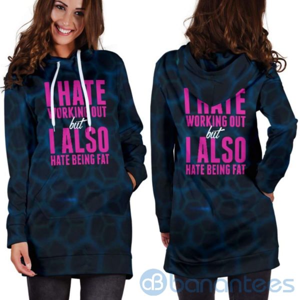 I Hate Working Out Hoodie Dress For Women Product Photo
