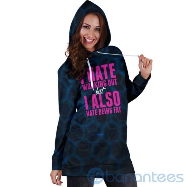 I Hate Working Out Hoodie Dress For Women Product Photo