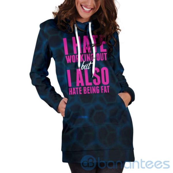 I Hate Working Out Hoodie Dress For Women Product Photo