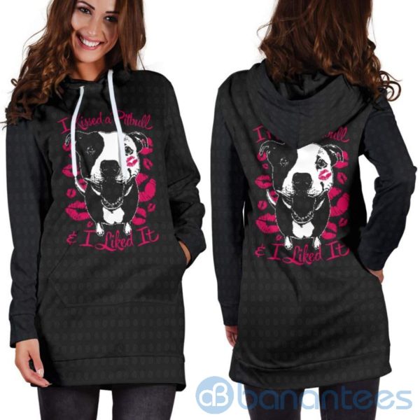 I Kissed a Pitbull Dog Lover Hoodie Dress For Women Product Photo