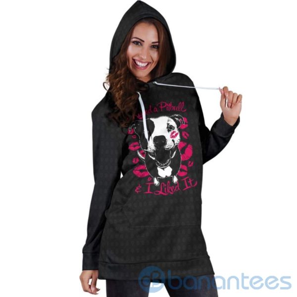 I Kissed a Pitbull Dog Lover Hoodie Dress For Women Product Photo