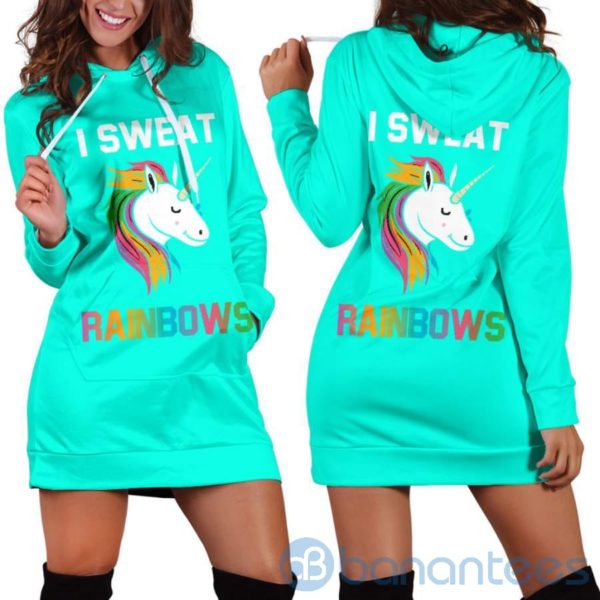 I Sweat Rainbows Hoodie Dress For Women Product Photo