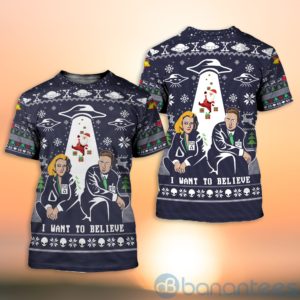 I Want to Believe Ugly Christmas All Over Printed 3D Shirt Product Photo