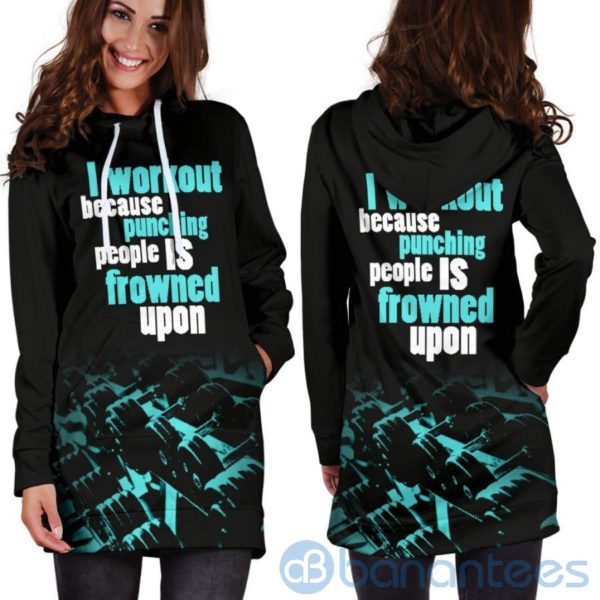 I Workout Because Hoodie Dress For Women Product Photo