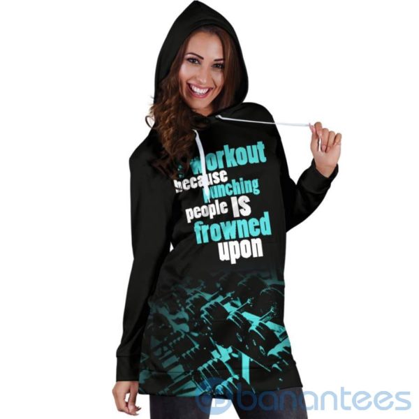 I Workout Because Hoodie Dress For Women Product Photo