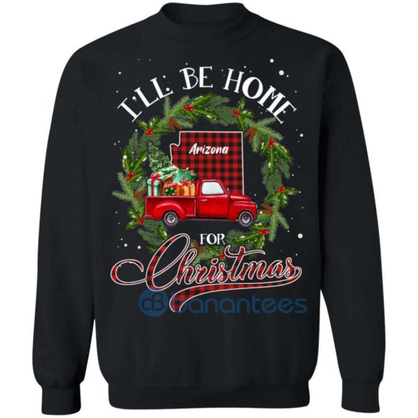 I'll Be Home For Christmas Arizona Red Truck Sweatshirt Product Photo