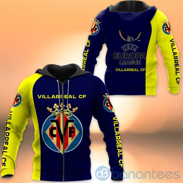 ViIllarreal Uefa Europa League Champions Navy All Oer Printed Hoodies Zip Hoodies Product Photo