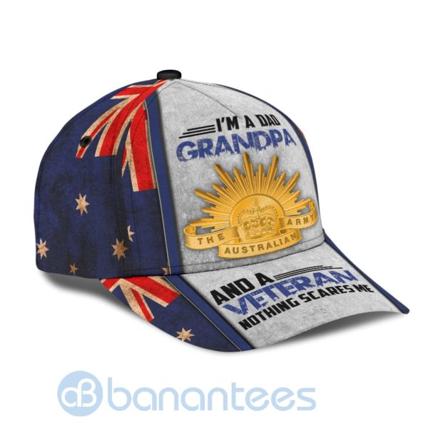 I'm A Dad Grandpa And A Veteran Nothing Scares Me 3D Cap Product Photo