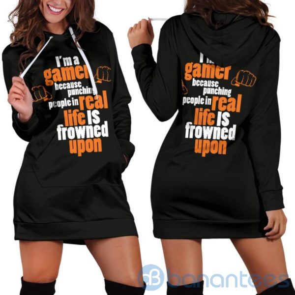 I?m A Gamer Because Hoodie Dress For Women Product Photo