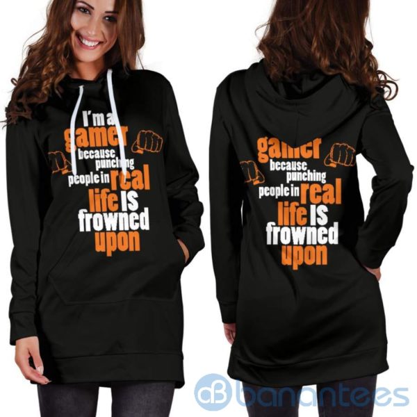 I?m A Gamer Because Hoodie Dress For Women Product Photo