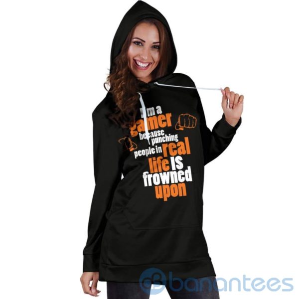 I?m A Gamer Because Hoodie Dress For Women Product Photo