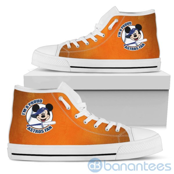 I'm A Proud Houston Astros Fan Mickey Circle High Top Shoes Product Photo
