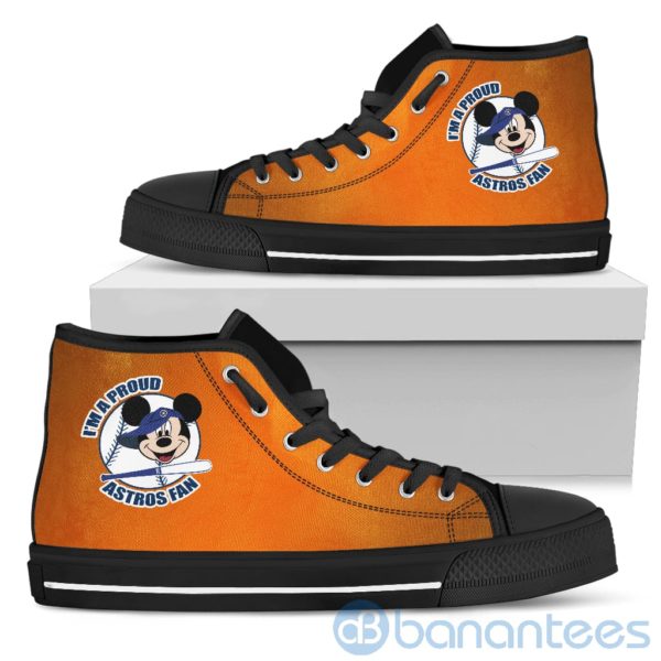 I'm A Proud Houston Astros Fan Mickey Circle High Top Shoes Product Photo
