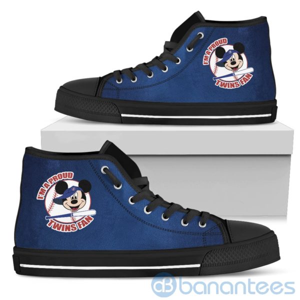 I'm A Proud Minnesota Twins Fan Mickey Circle High Top Shoes Product Photo