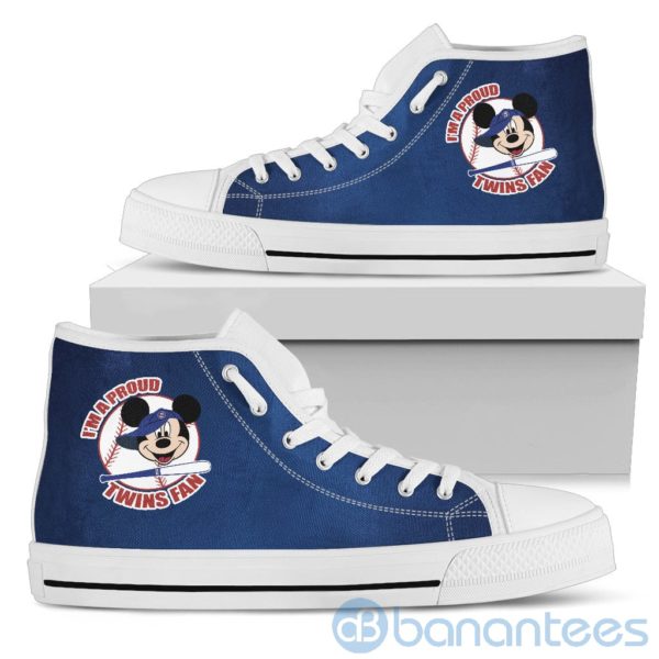 I'm A Proud Minnesota Twins Fan Mickey Circle High Top Shoes Product Photo