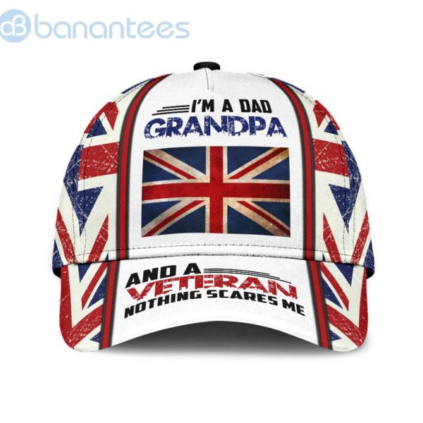 I'm Aad Grandpa And A Veteran Nothing Scares Me Gift For Father Uk Veterans All Over Printed 3D Cap Product Photo