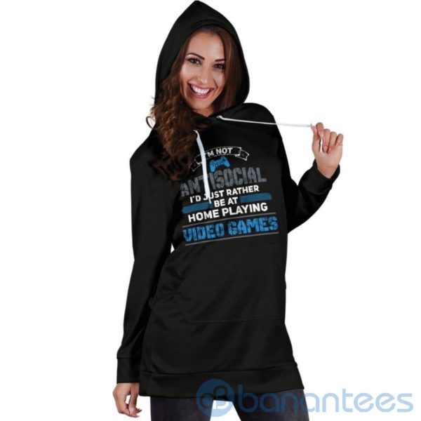 I'm Not Antisocial Game Hoodie Dress For Women Product Photo
