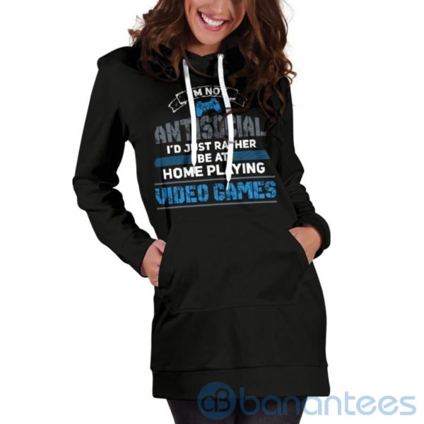 I'm Not Antisocial Game Hoodie Dress For Women Product Photo