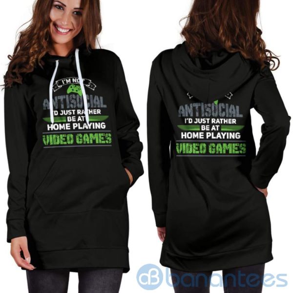 I'm Not Antisocial Video Game Hoodie Dress For Women Product Photo