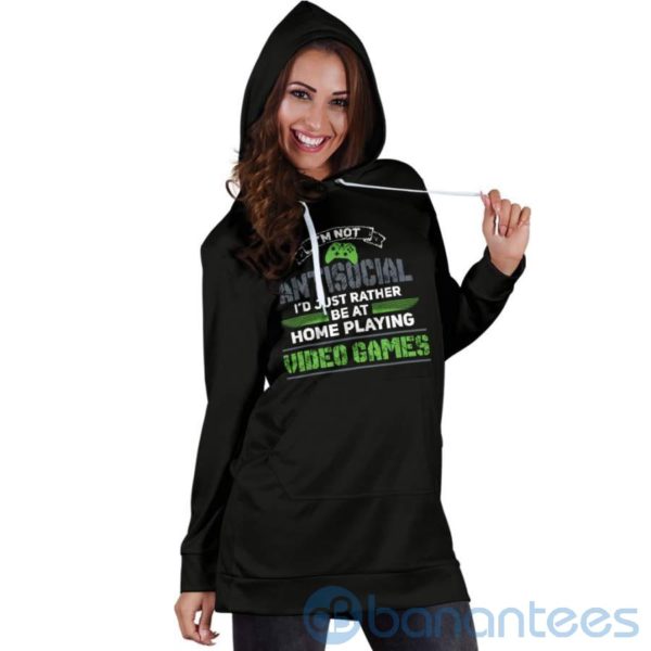 I'm Not Antisocial Video Game Hoodie Dress For Women Product Photo