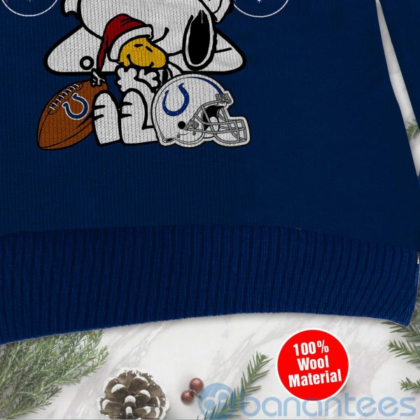 Indianapolis Colts Funny Charlie Brown Peanuts Snoopy Christmas Tree Ugly Christmas 3D Sweater Product Photo