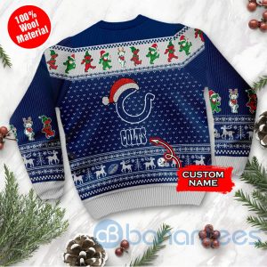 Indianapolis Colts Grateful Dead SKull And Bears Custom Name Christmas 3D Sweater Product Photo