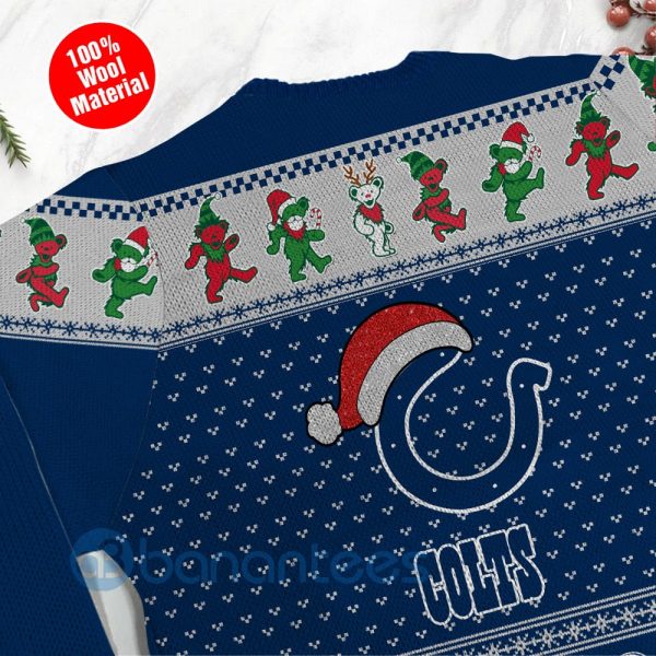 Indianapolis Colts Grateful Dead SKull And Bears Custom Name Christmas 3D Sweater Product Photo