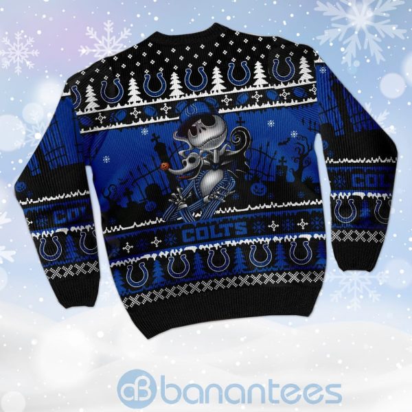 Indianapolis Colts Jack Skellington Halloween Ugly Christmas 3D Sweater Product Photo