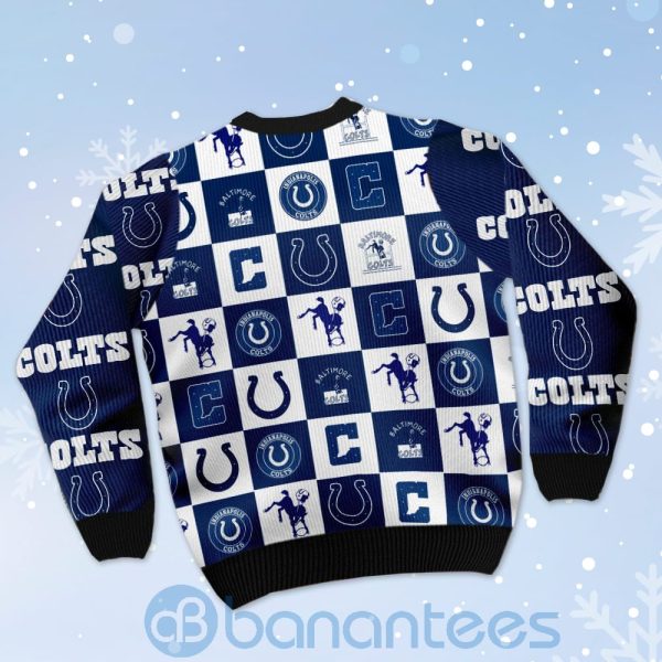 Indianapolis Colts Logo Checkered Flannel Design Ugly Christmas 3D Sweater Product Photo