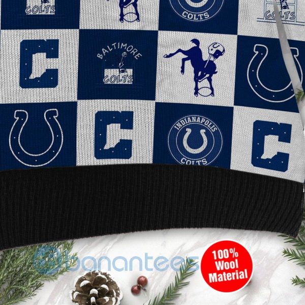 Indianapolis Colts Logo Checkered Flannel Design Ugly Christmas 3D Sweater Product Photo
