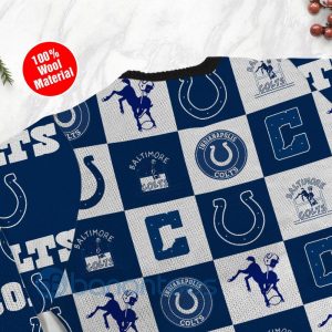 Indianapolis Colts Logo Checkered Flannel Design Ugly Christmas 3D Sweater Product Photo