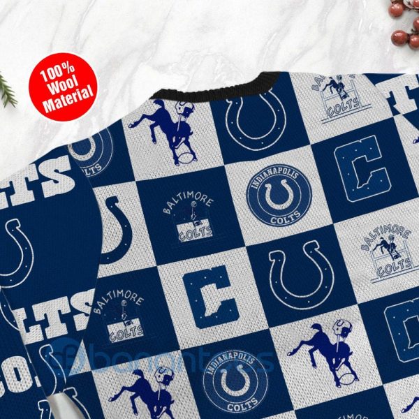 Indianapolis Colts Logo Checkered Flannel Design Ugly Christmas 3D Sweater Product Photo