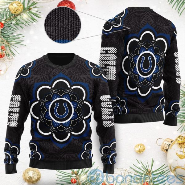Indianapolis Colts Mandala Logo Ugly Christmas 3D Sweater Product Photo
