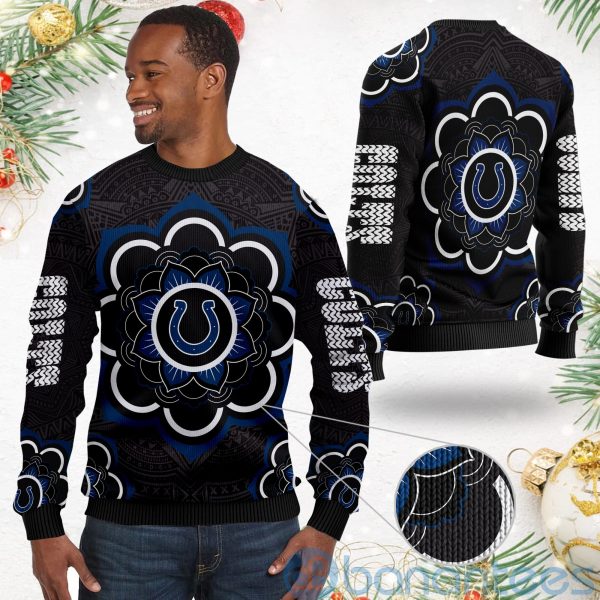 Indianapolis Colts Mandala Logo Ugly Christmas 3D Sweater Product Photo