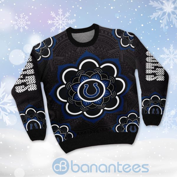 Indianapolis Colts Mandala Logo Ugly Christmas 3D Sweater Product Photo