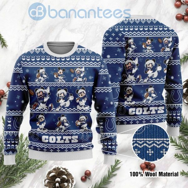 Indianapolis Colts Mickey Mouse Ugly Christmas 3D Sweater Product Photo