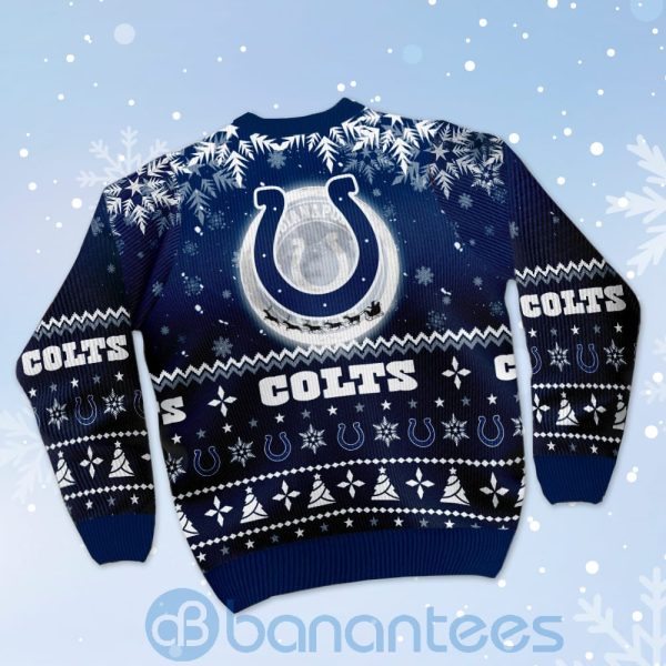 Indianapolis Colts Santa Claus In The Moon Ugly Christmas 3D Sweater Product Photo