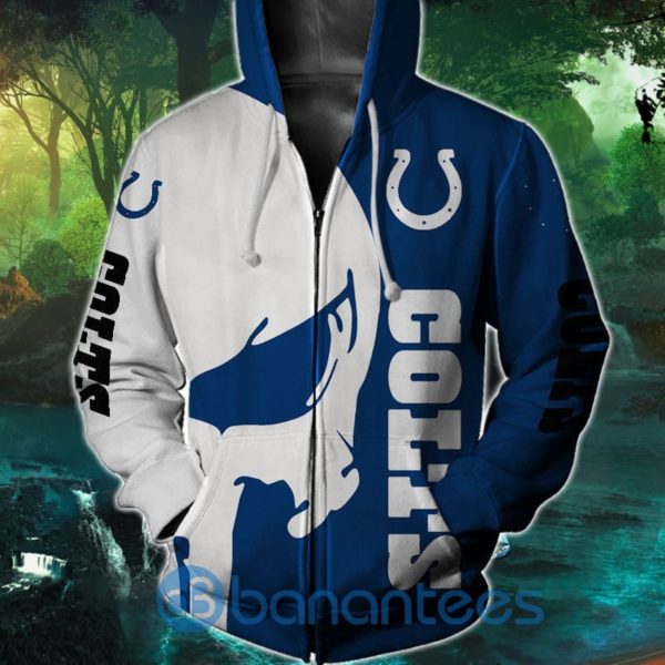 Indianapolis Colts Skull Design Full Printed 3D Hoodie Zip Hoodie Product Photo