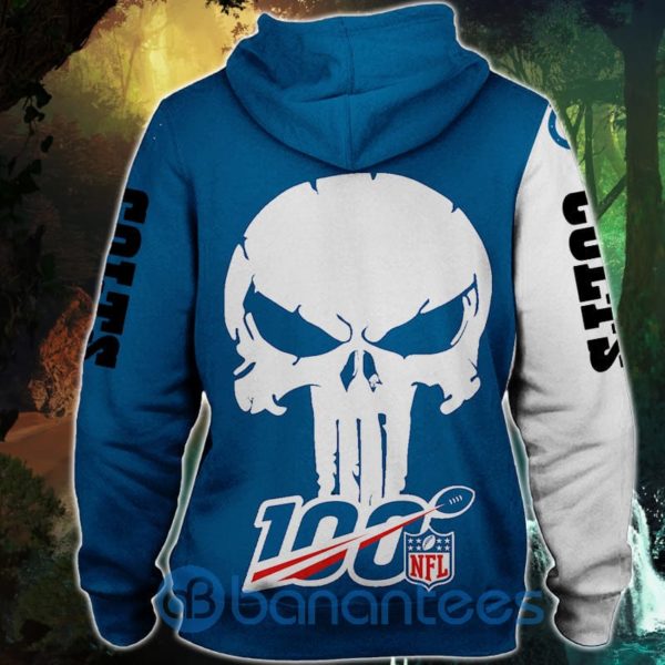 Indianapolis Colts Skull Design Full Printed 3D Hoodie Zip Hoodie Product Photo
