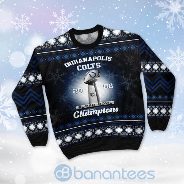 Indianapolis Colts Super Bowl Champions Cup Ugly Christmas 3D Sweater Product Photo