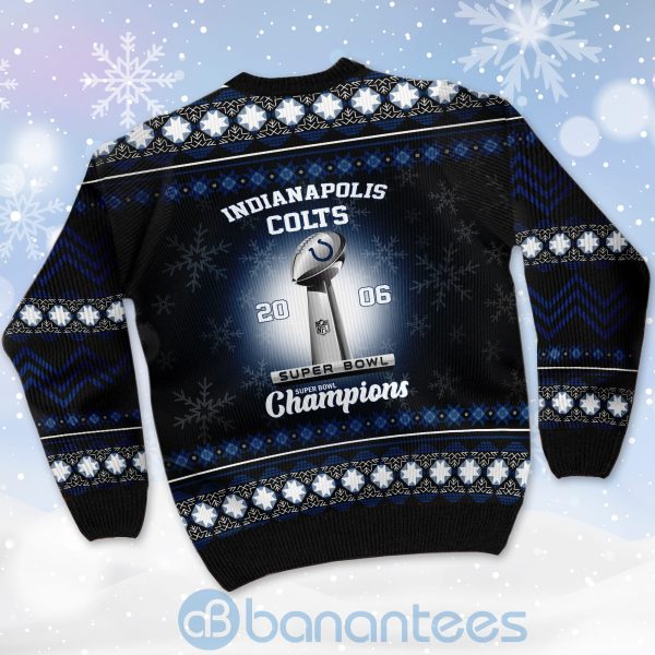 Indianapolis Colts Super Bowl Champions Cup Ugly Christmas 3D Sweater Product Photo