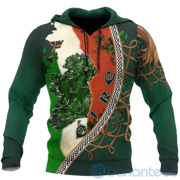 Irish Saint Patrick's Day Shamrock All Over Printed 3D Hoodie Sweatshirt Product Photo
