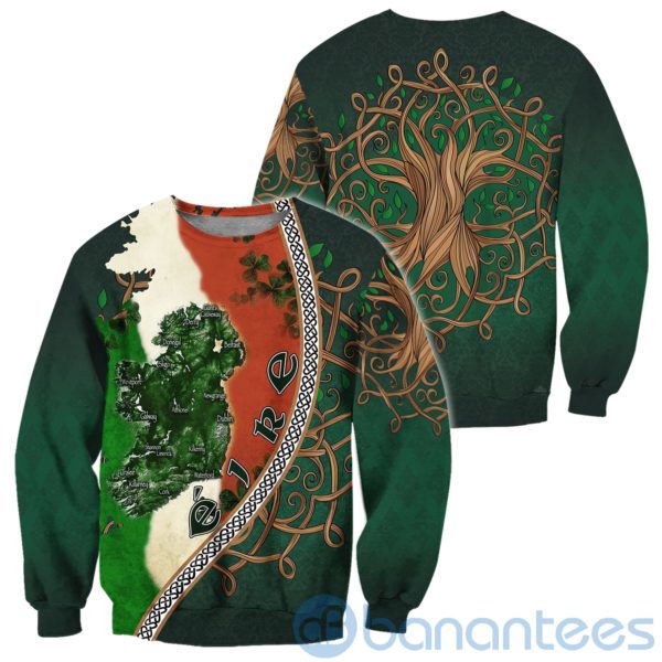 Irish Saint Patrick's Day Shamrock All Over Printed 3D Hoodie Sweatshirt Product Photo