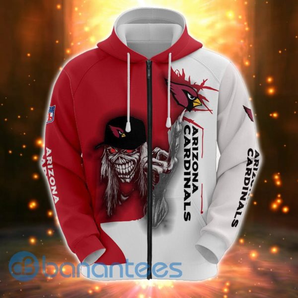 Iron Maiden Arizona Cardinals Full Printed 3D Hoodie, Zip Hoodie Product Photo