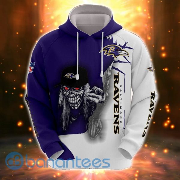 Iron Maiden Baltimore Ravens Full Printed 3D Hoodie, Zip Hoodie Product Photo