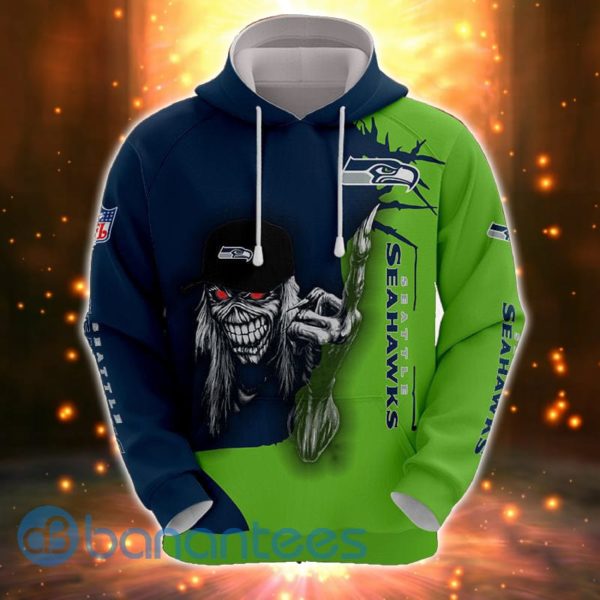 Iron Maiden Seattle Seahawks Full Printed 3D Hoodie, Zip Hoodie Product Photo