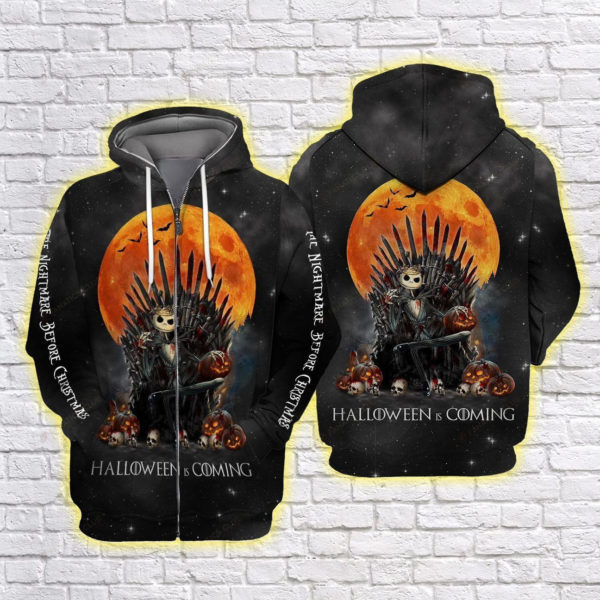 Jack Halloween Is Coming All Over Printed Hoodies Zip Hoodies Product Photo